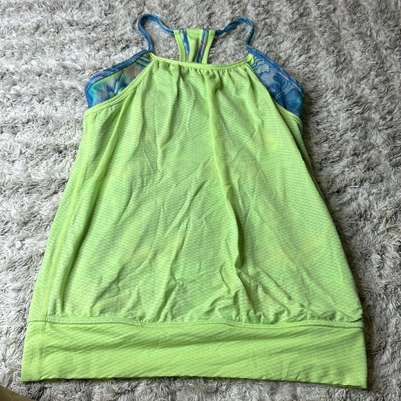 Iviiva by Lululemon size 10 tank top neon, yellowish green and blue - Picture 10 of 11
